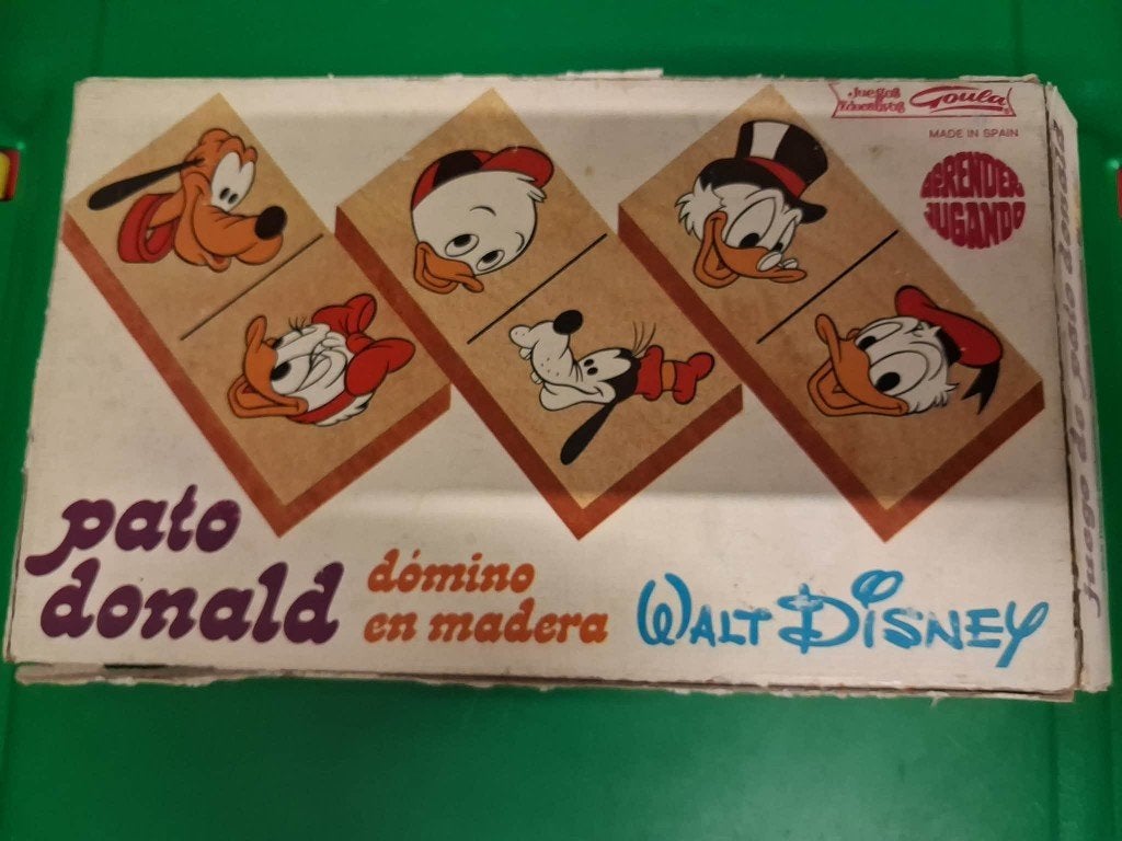oud houten domino spel Walt Disney, Ophalen of Verzenden, Gebruikt