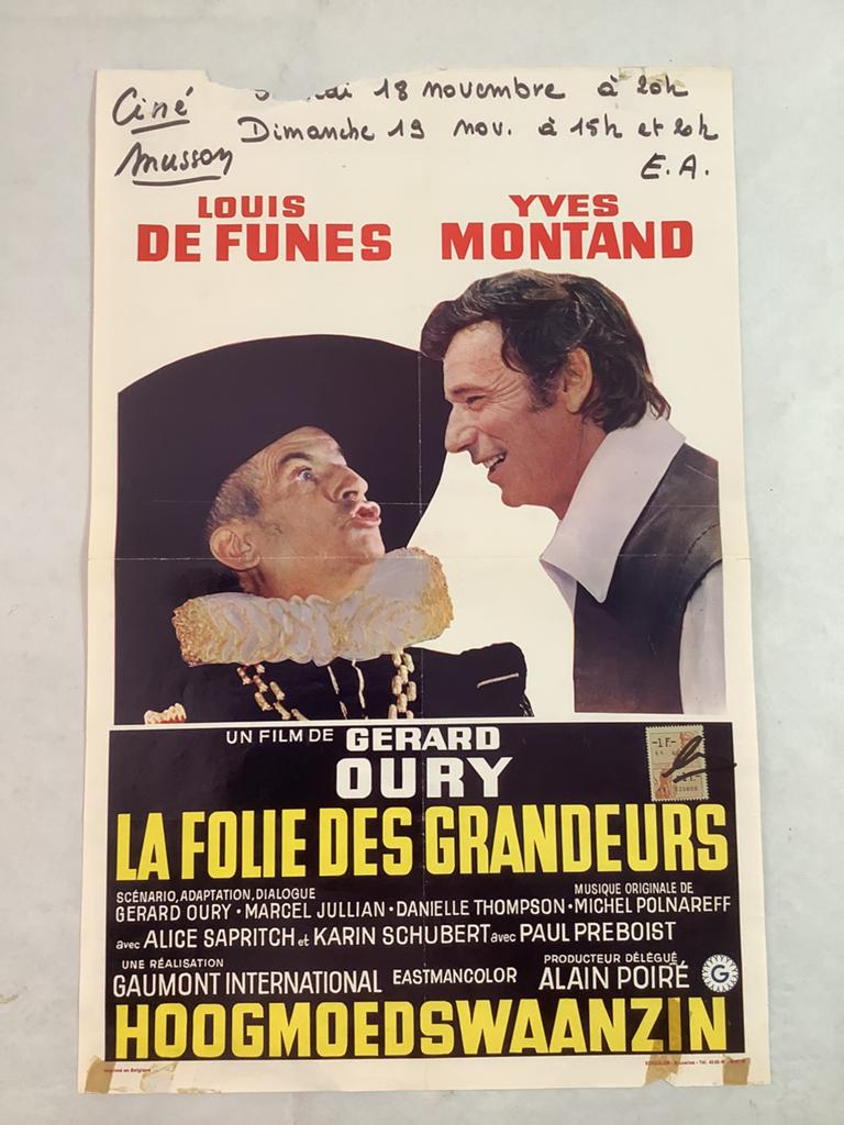 FOLIE GRANDEUR   filmposter   36-54 cm, Ophalen of Verzenden, Zo goed als nieuw