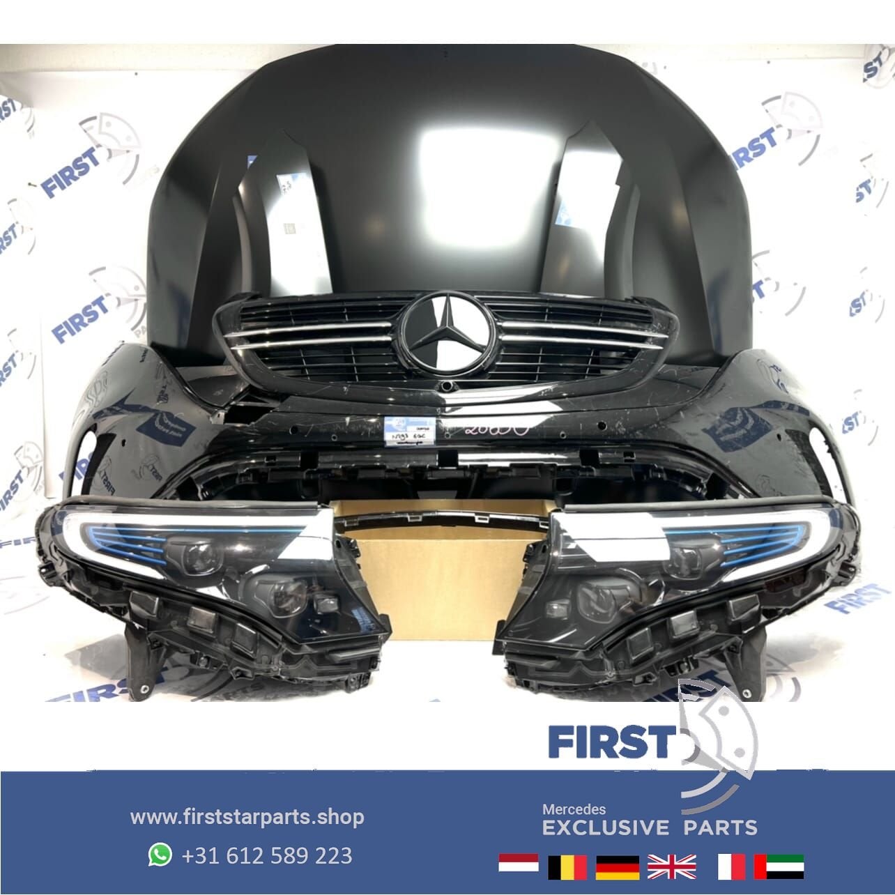 2023 W293 N293 EQC AMG VOORKOP ZWART ORIGINEEL FRONT Mercede, Auto-onderdelen, Gebruikt, -, Voor, Ophalen of Verzenden