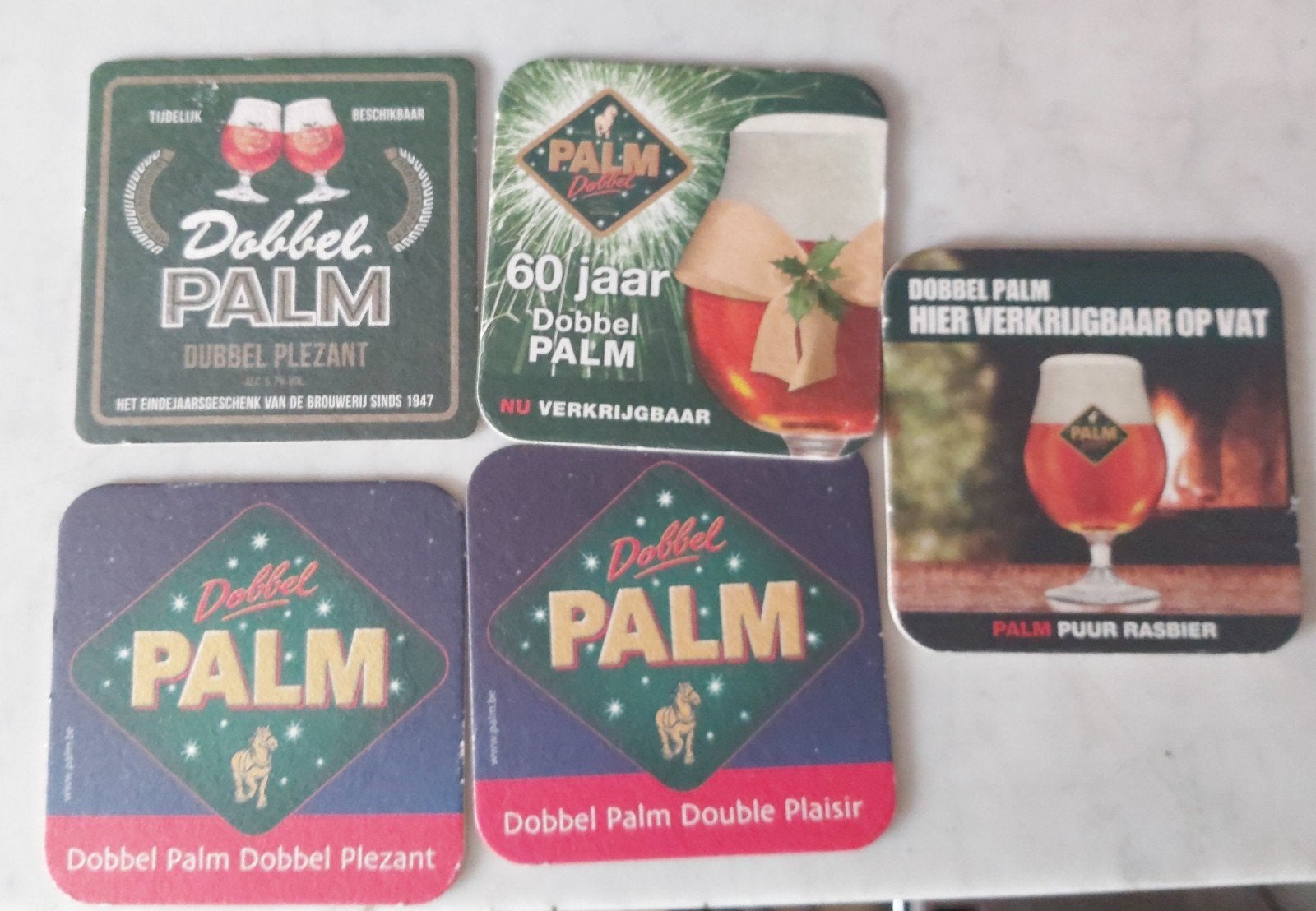 Palm dobbel 5 verschillende bierkaartjes, Enlèvement ou Envoi