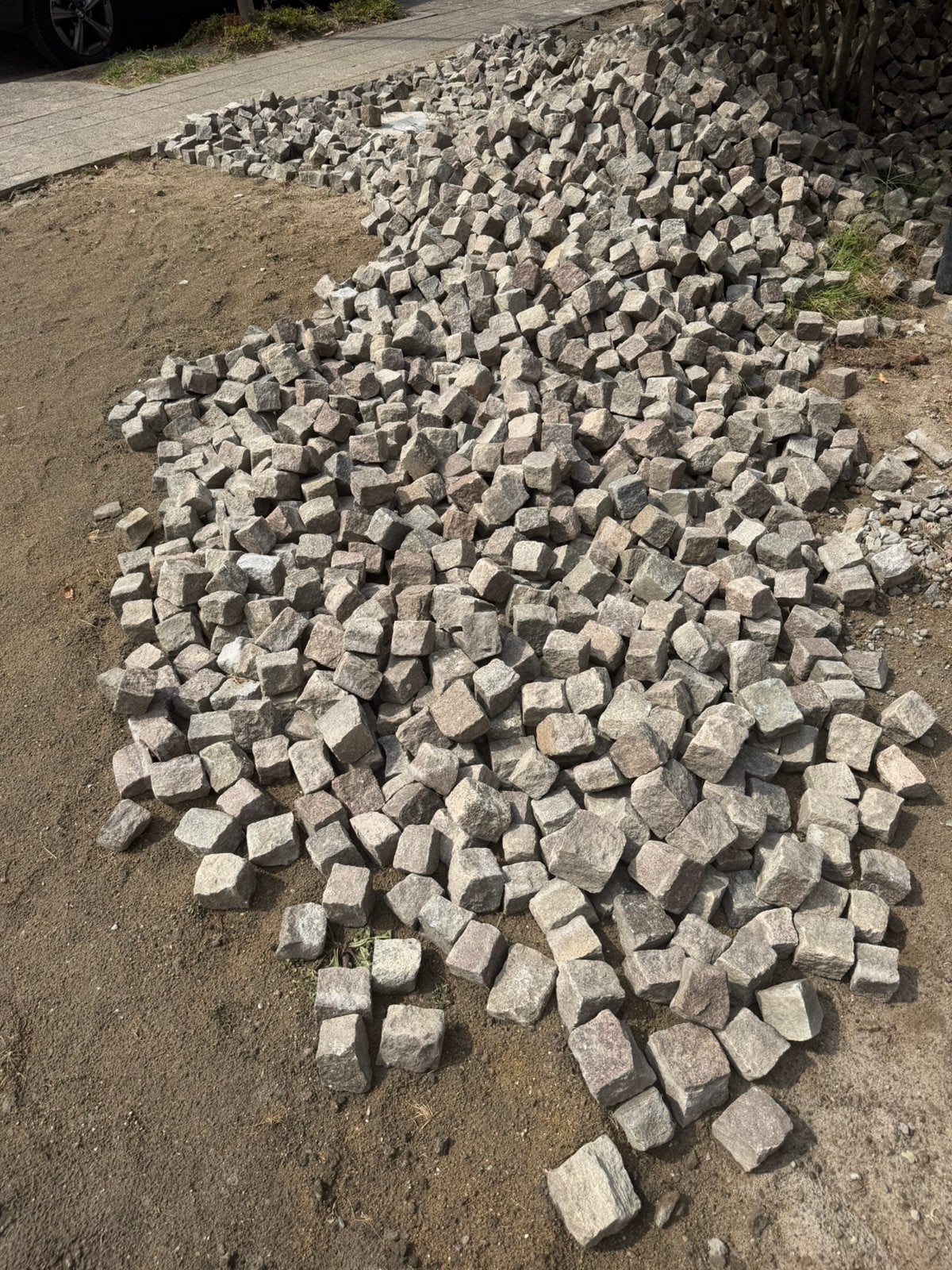 Kassei stenen 45m2 GRATIS, Jardin & Terrasse, Gravier, Rochers & Caillasse, Enlèvement, Comme neuf