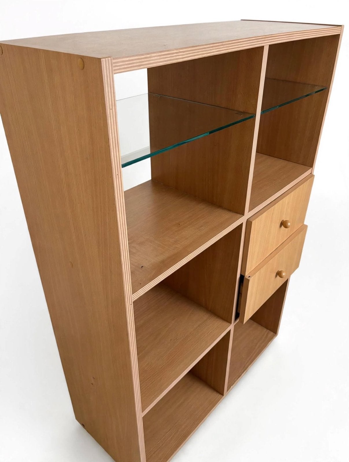 armoire de cuisine en bois avec 2 tiroirs + étagère en verre, Maison & Meubles, Enlèvement, Comme neuf, Avec tiroir(s)