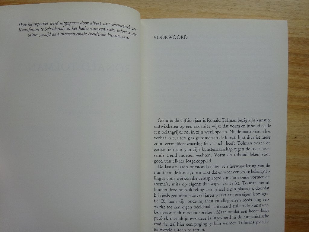 Ronald Tolman, monografie Kunstpocket, 1984, Gelezen, Ophalen of Verzenden, Nico Brederoo, Schilder- en Tekenkunst