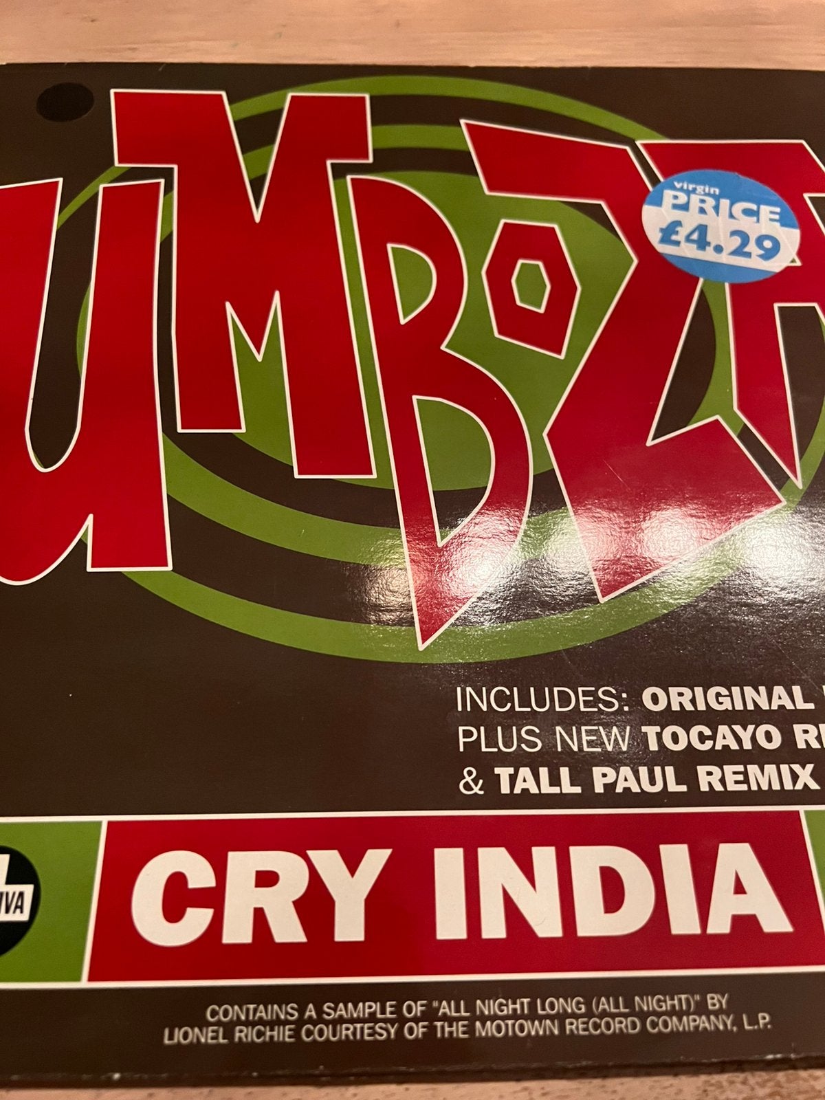 Umboza - cry india, Cd's en Dvd's, Ophalen of Verzenden, Zo goed als nieuw, House