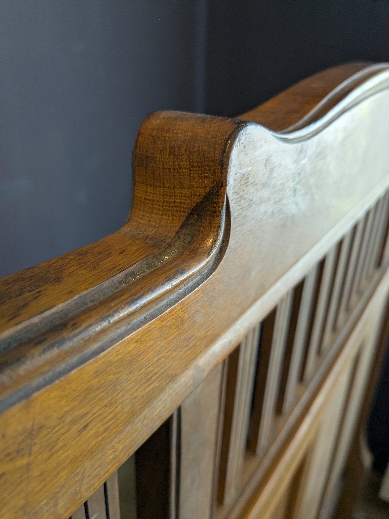 Eenpersonsbed van massief eikenhout, art nouveau, 100x200, Antiek en Kunst, Antiek | Meubels | Bedden, Ophalen