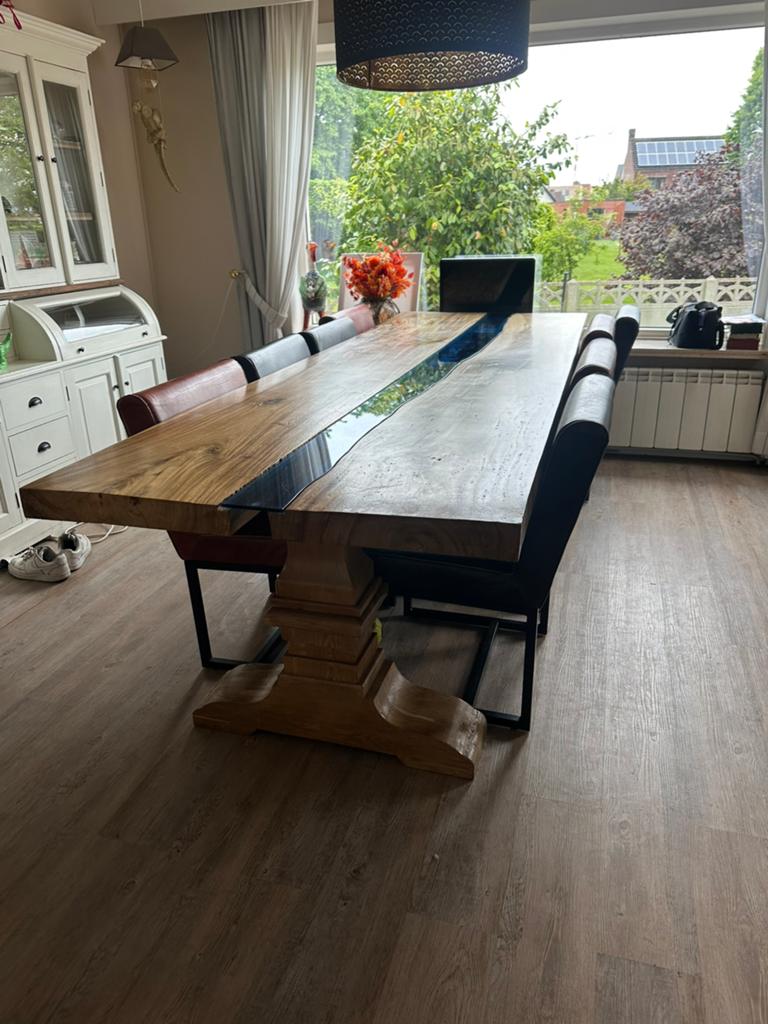 Eetkamer tafel plus stoelen, Huis en Inrichting, Tafels | Eettafels, Ophalen, Gebruikt, 200 cm of meer, 50 tot 100 cm