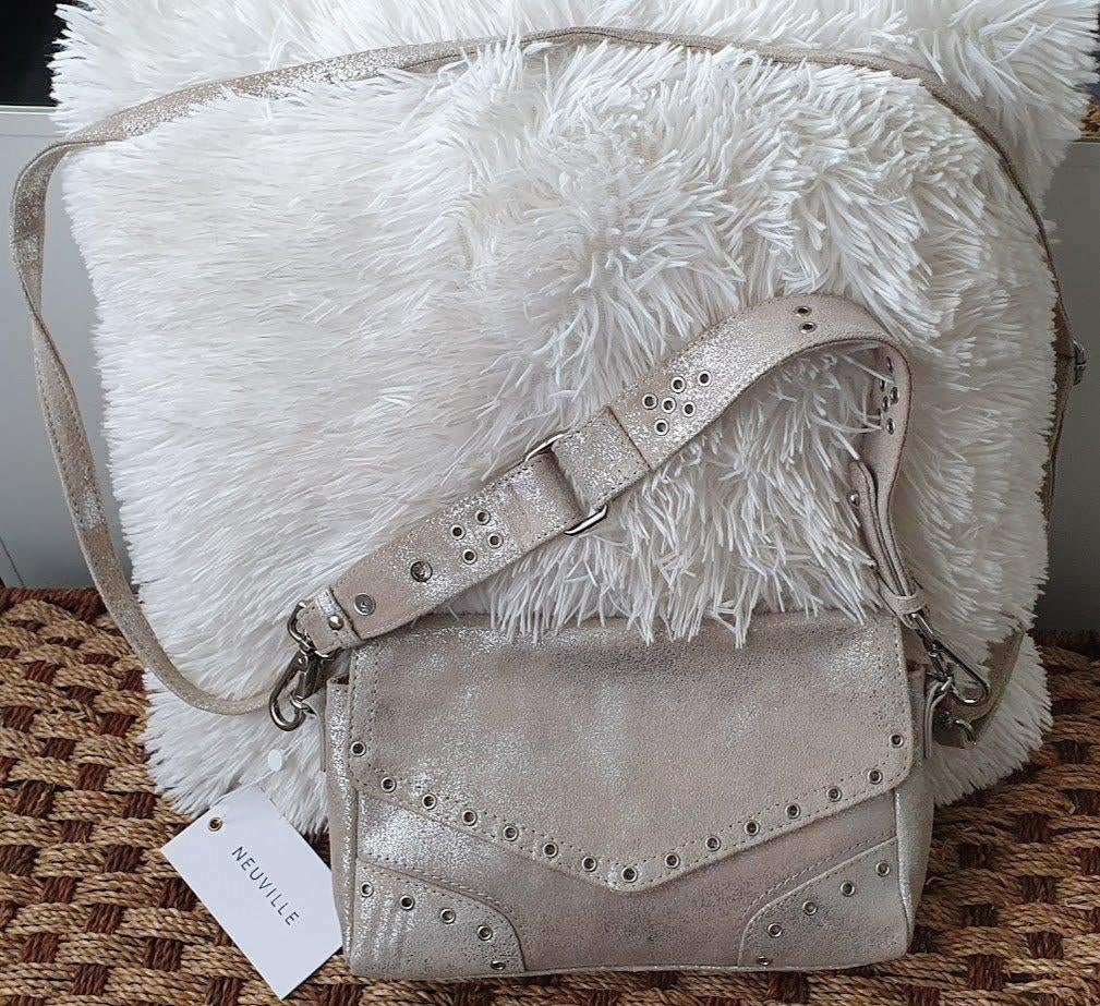 NEUF ! Sac de marque NEUVILLE OFFICIAL Sand Gold en cuir, Enlèvement, Neuf