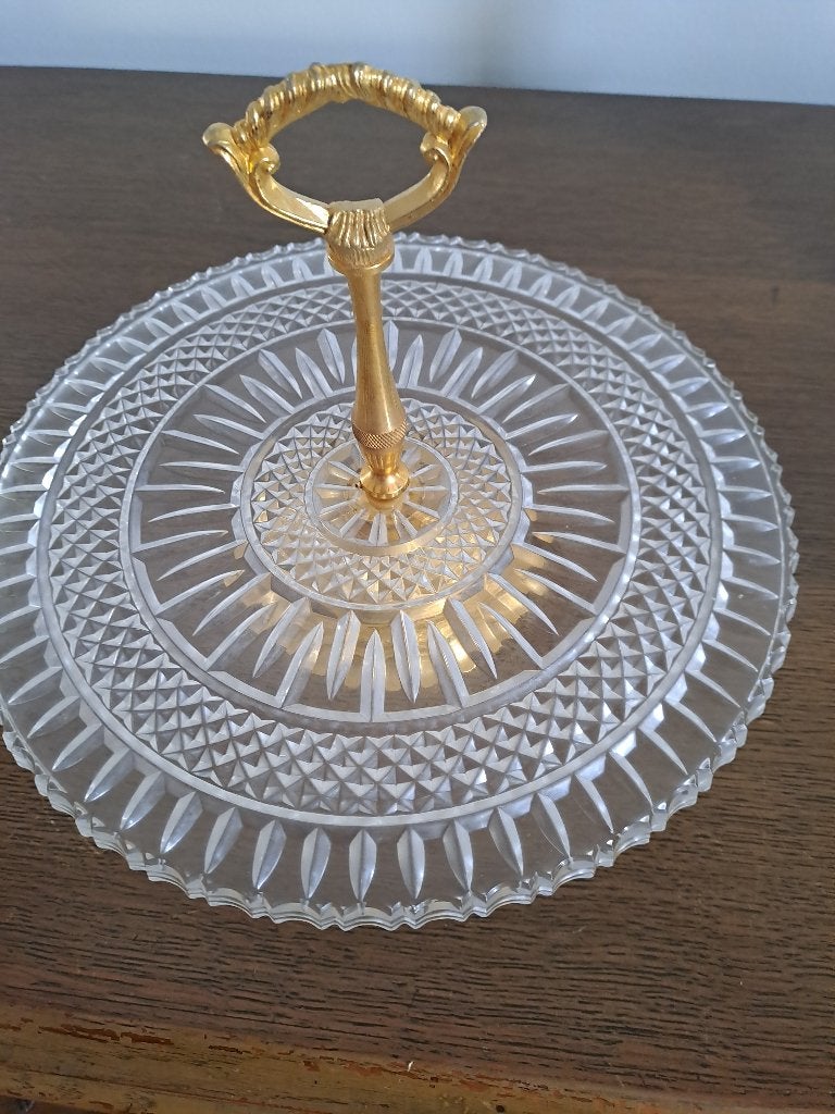 Vintage Cristal d'Arques "Lully" Patera / Etagère, Antiquités & Art, Enlèvement