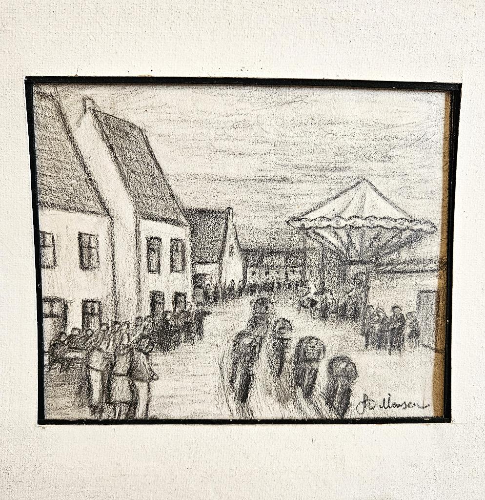 Tekening. Gaston Willemsen. Gent (1903 - 1989)., Antiquités & Art, Art | Dessins & Photographie, Enlèvement