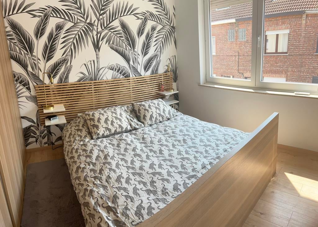 Hoofdbord Mandal van Ikea, incl legplanken, Ophalen, Zo goed als nieuw, Tweepersoons