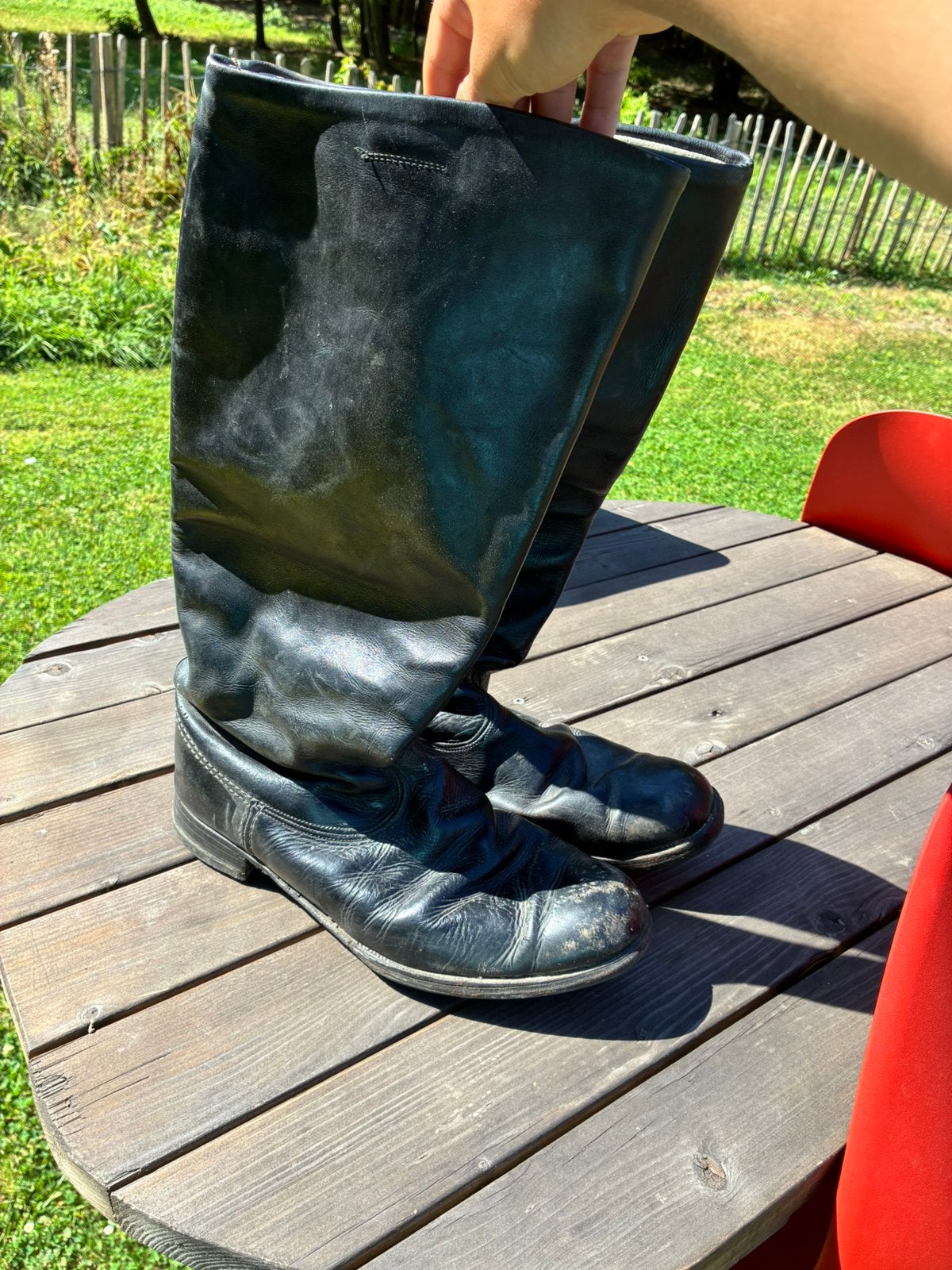 Bottes de sorties russe en cuir urss, Collections, Enlèvement ou Envoi, Armée de terre, Vêtements ou Chaussures