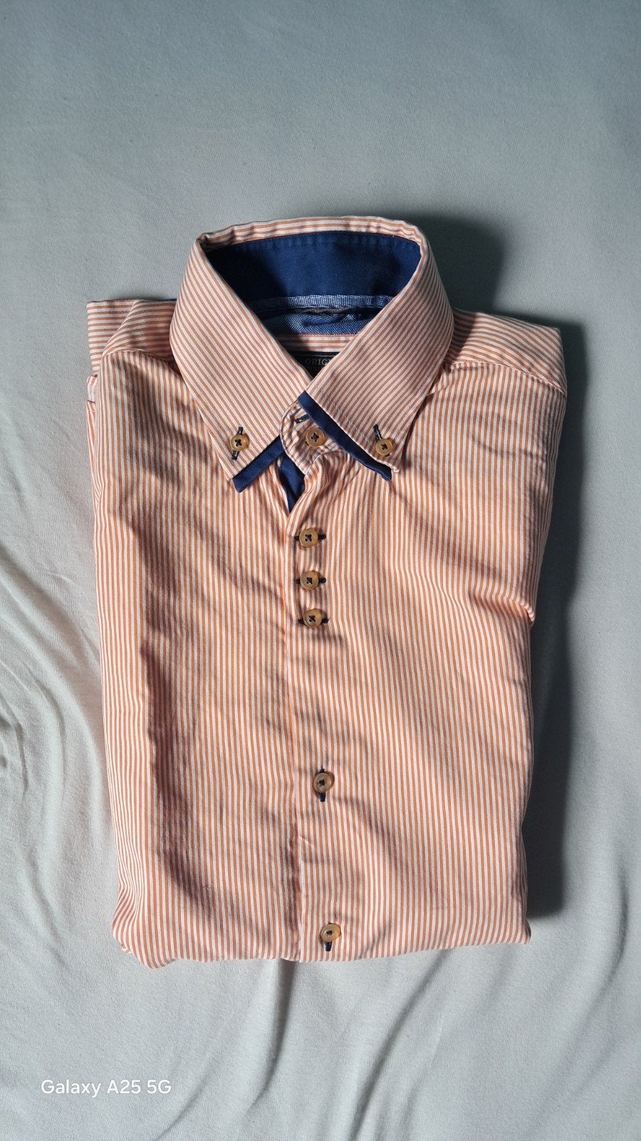 Belle chemise Wamdenim à motif rayé orange/blanc., Neuf, Enlèvement ou Envoi, Tour de cou 38 (S) ou plus petit, Wamdenim