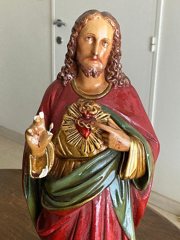 religieus beeld met stolp, Antiek en Kunst, Ophalen