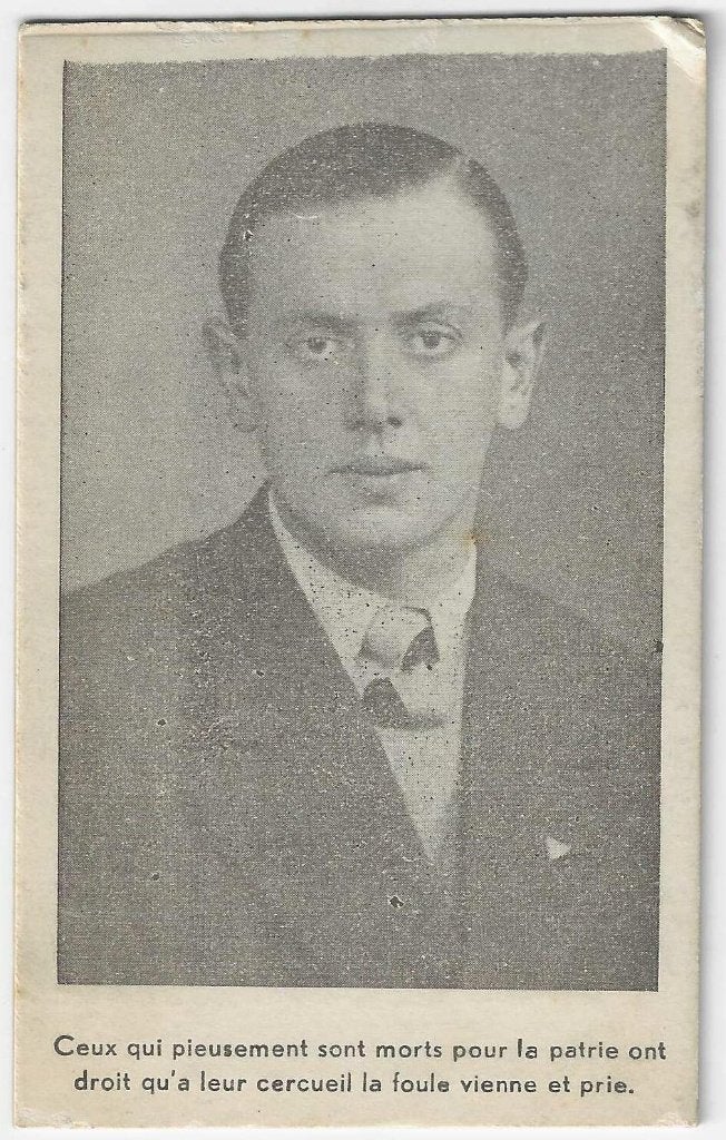 Carte de décès d'un soldat de la 2GM, Leopold Desprets, 1943, Enlèvement ou Envoi, Image pieuse