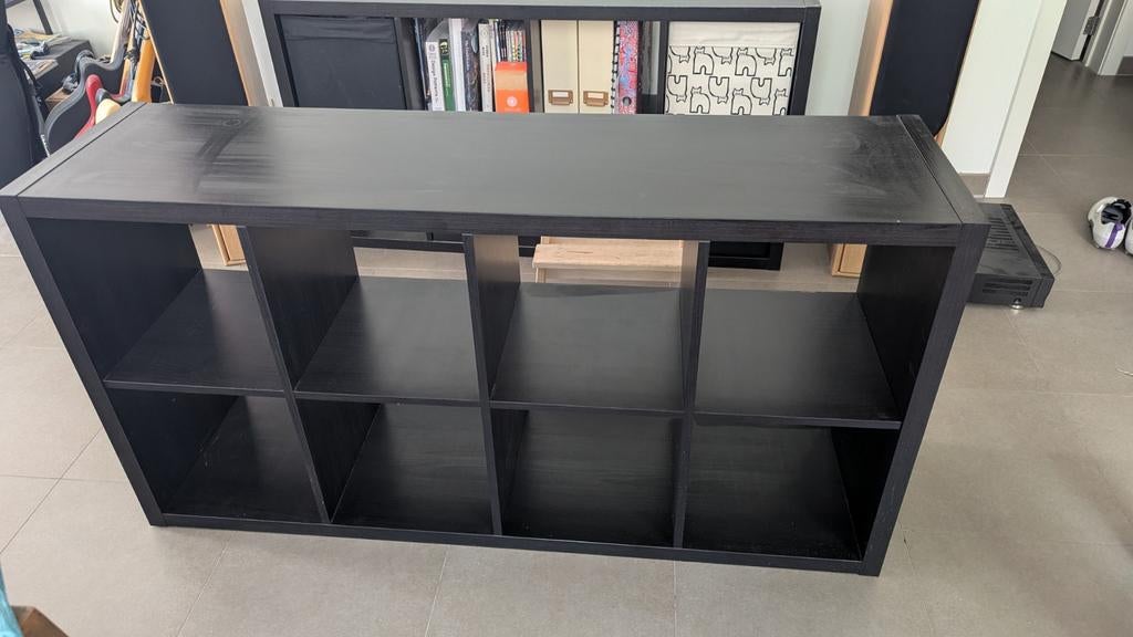 Ikea Kallax 2x4, zwart, Huis en Inrichting, Ophalen