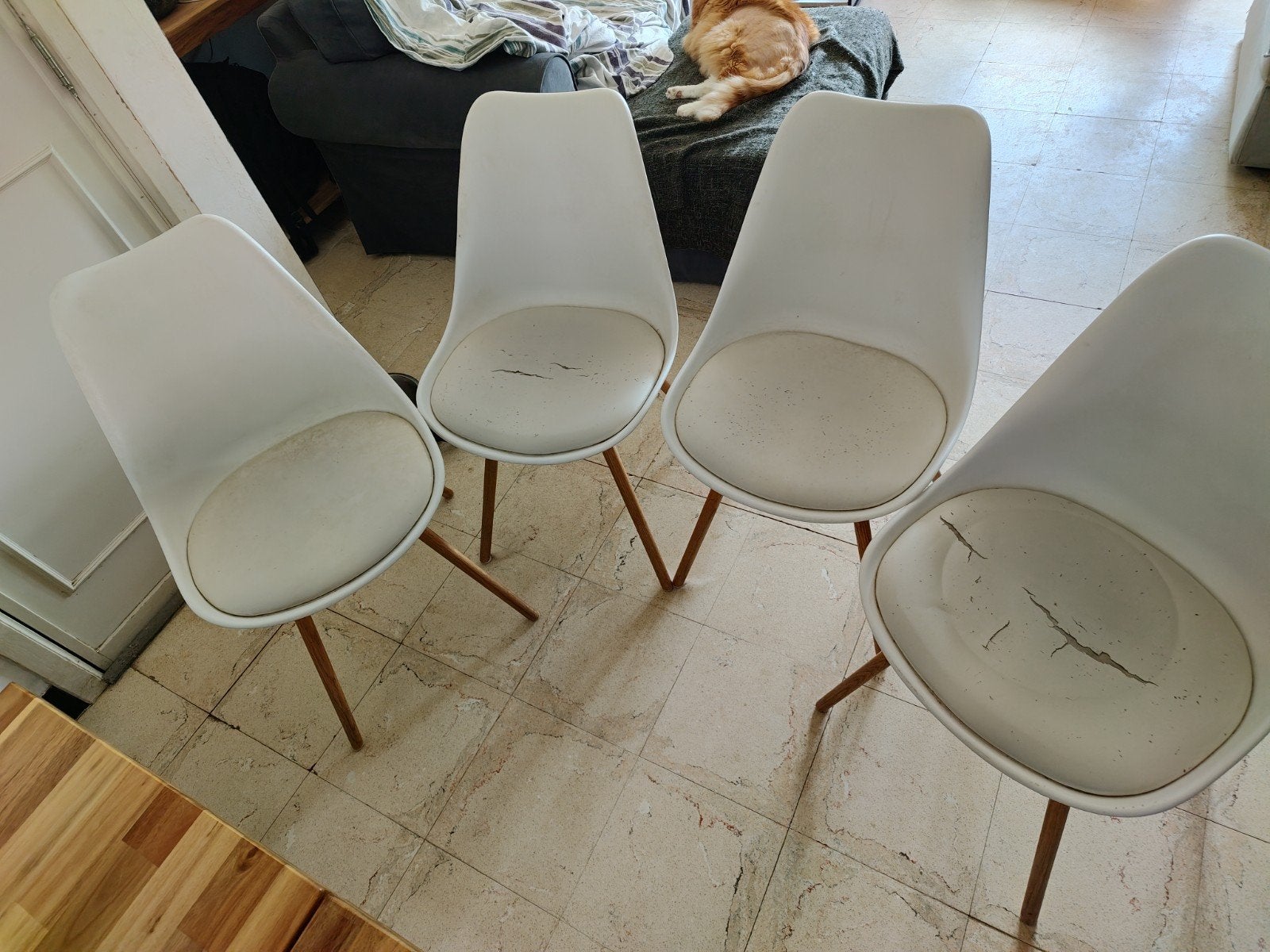 Gratis eetstoel ikea, Ophalen, Gebruikt, Wit, Vier