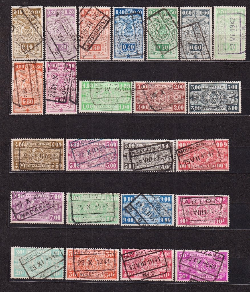 Belgique Timbres chemins de fer 1941 TR236-TR259 oblitéré, Envoi, Affranchi, Oblitéré