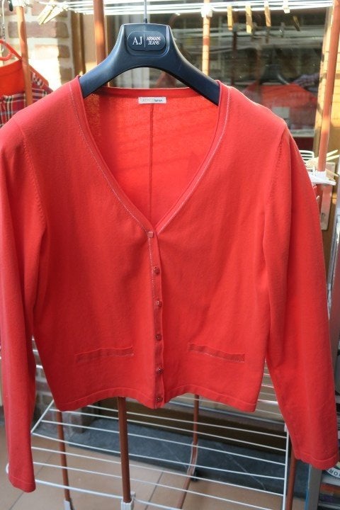 Gileetje rood oranje Atmos Fashion mt 42, Enlèvement ou Envoi, Atmos fashion, Comme neuf, Taille 42/44 (L)