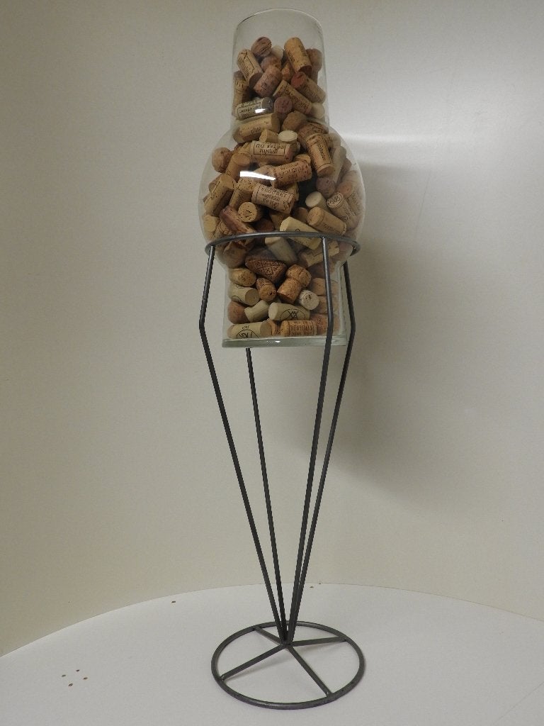 Vaas op Metalen Staander, Ophalen, Zwart, 75 cm of meer, Glas