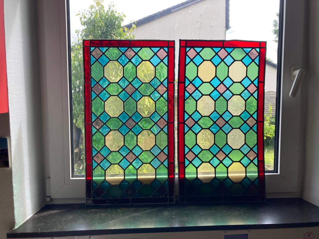 Twee stuks glas in lood, Ophalen, Gebruikt, Glas in lood