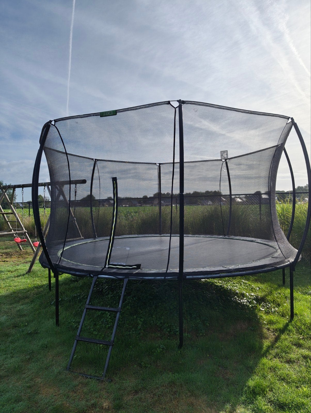 trampoline exit toys silhouette 366 cm + ladder, Ophalen, Gebruikt