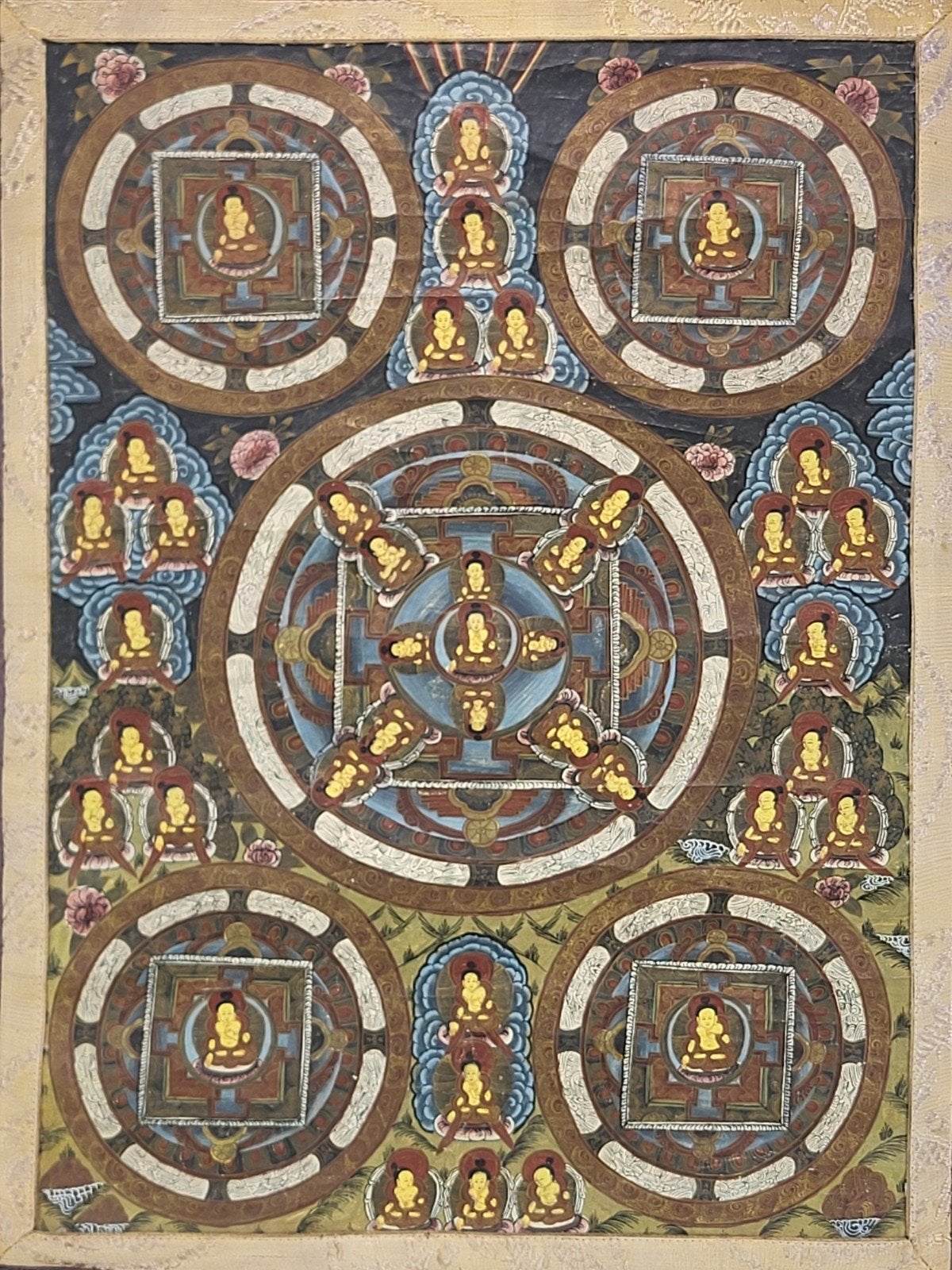 Thangka à mandala tibétain antique — XIXe siècle, Tibet, Enlèvement ou Envoi