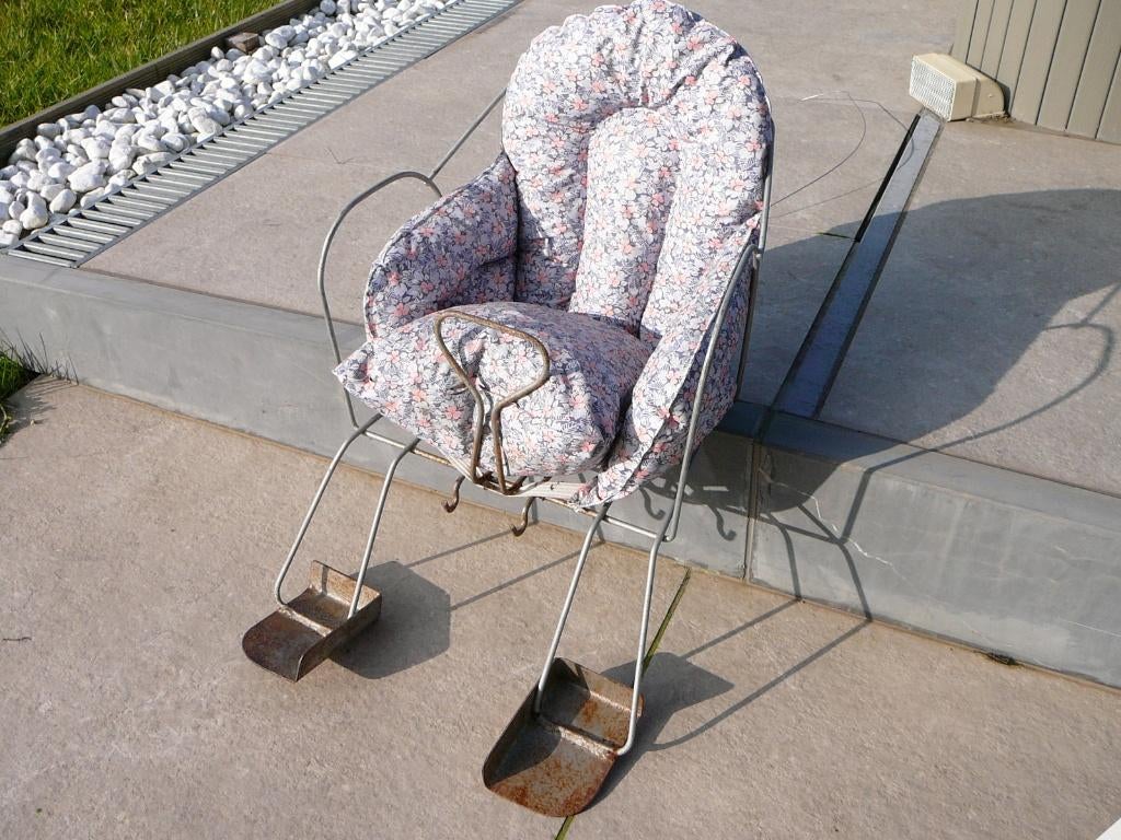 Retro kinderzitje in metaal, Fietsen en Brommers, Ophalen