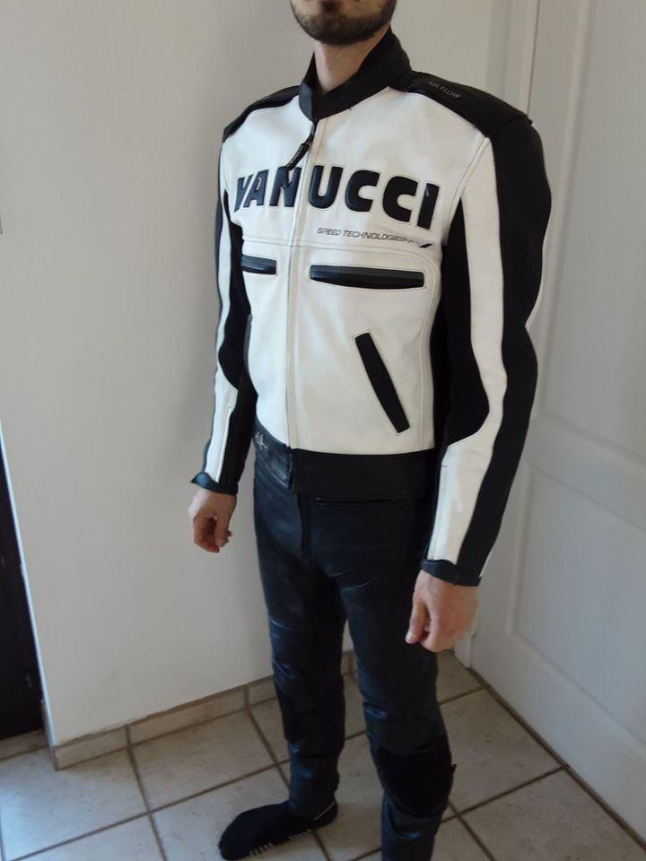 Combi moto en cuir, pantalon et veste assemblés, Motoren, Kleding | Motorkleding, Combipak, Dames, Vanucci, Ophalen of Verzenden