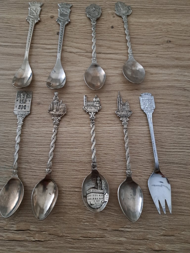8 stedenlepeltjes en 1 stedenvorkje, Enlèvement ou Envoi, Argent