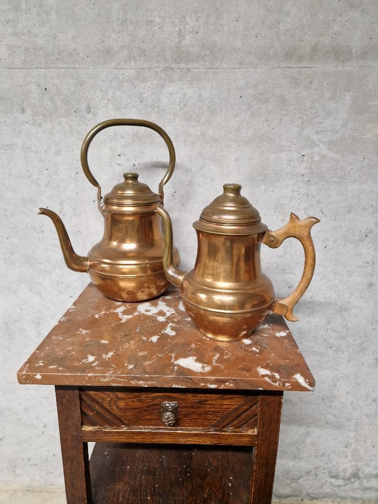 Koper theepot en koffiekan, Antiek en Kunst, Ophalen, Koper