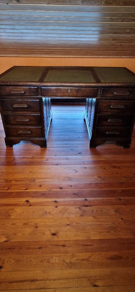 Massief houten bureau koloniale stijl, Maison & Meubles, Bureaux, Utilisé, Autres types, Autres marques, Bois, Brun, Démontable