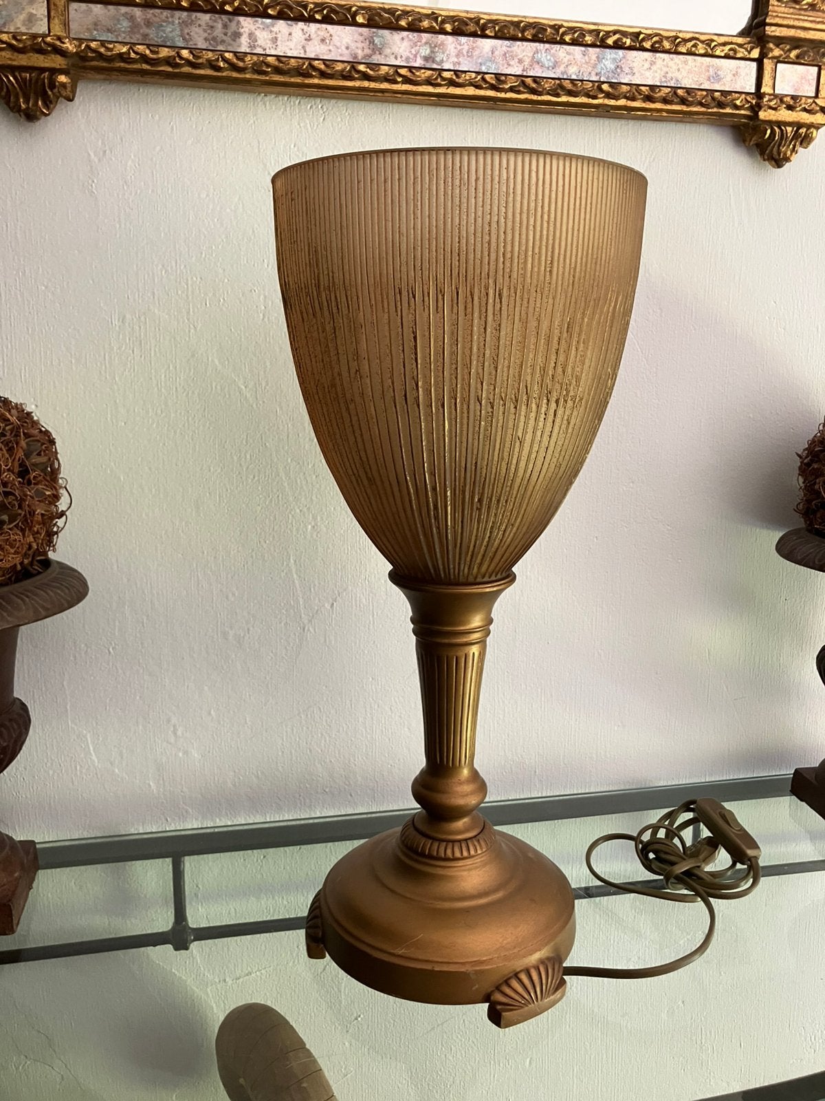 prachtige art-nouveau kelk tafellamp, Ophalen