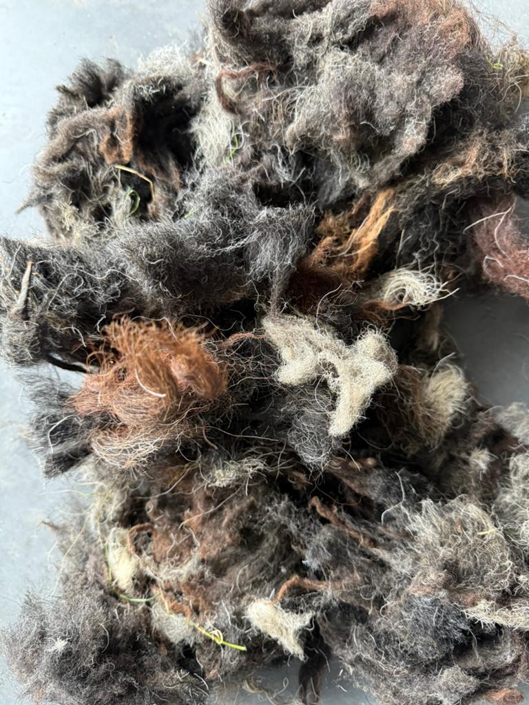Ruwe Herdwick wol – natuurlijke kleuren bruin/grijs/wit, Ophalen, Zo goed als nieuw