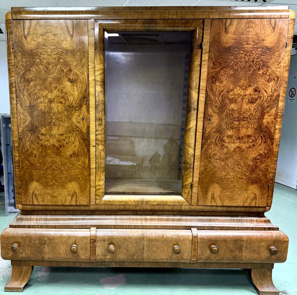 Vitrine et meuble combinés Art déco, vers 1930-1940, Antiquités & Art, Enlèvement