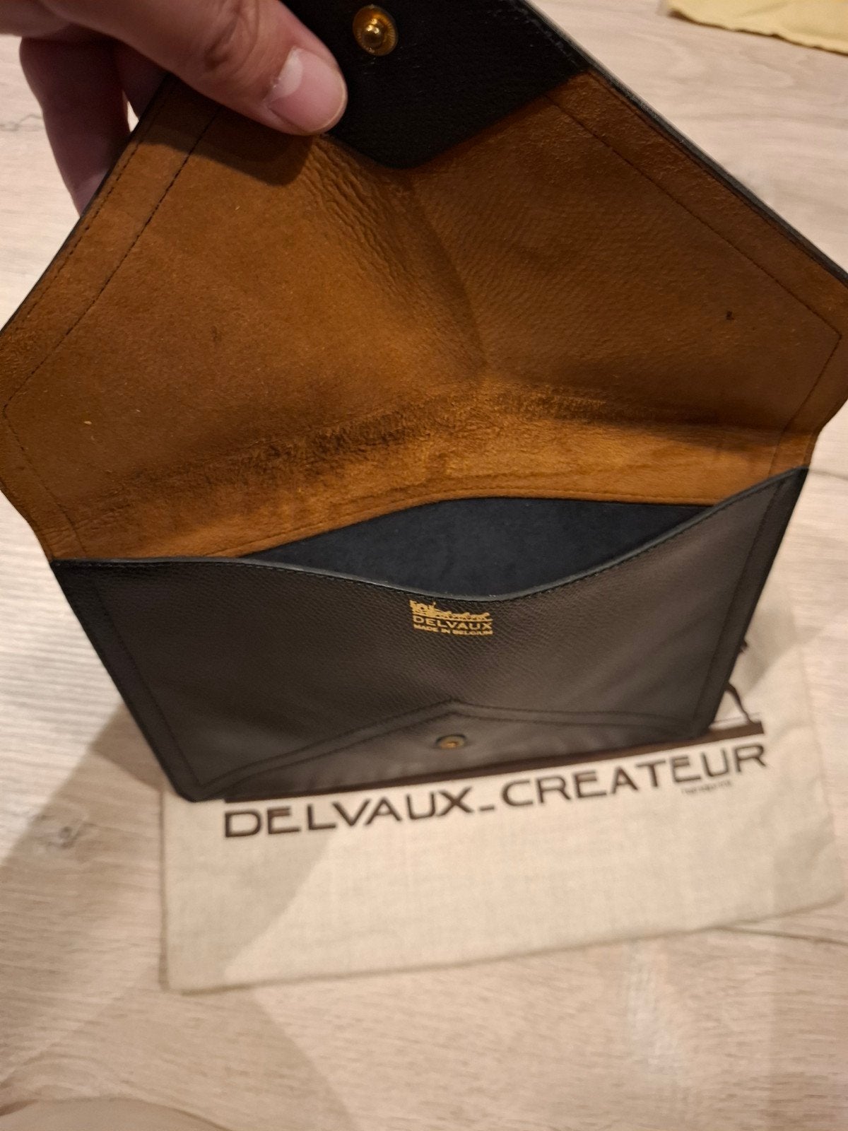 draagtasje Delvaux, Ophalen, Nieuw, Zwart, Leder