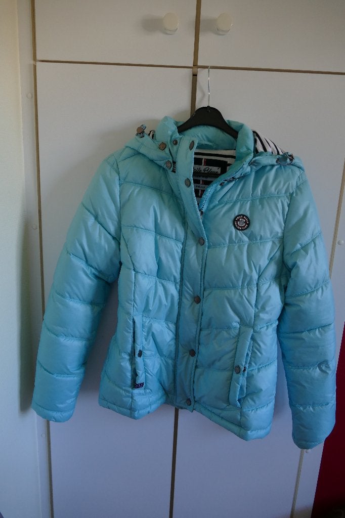 winterjas: Voile bleue: small, Blauw, Ophalen of Verzenden, Zo goed als nieuw, Maat 36 (S)