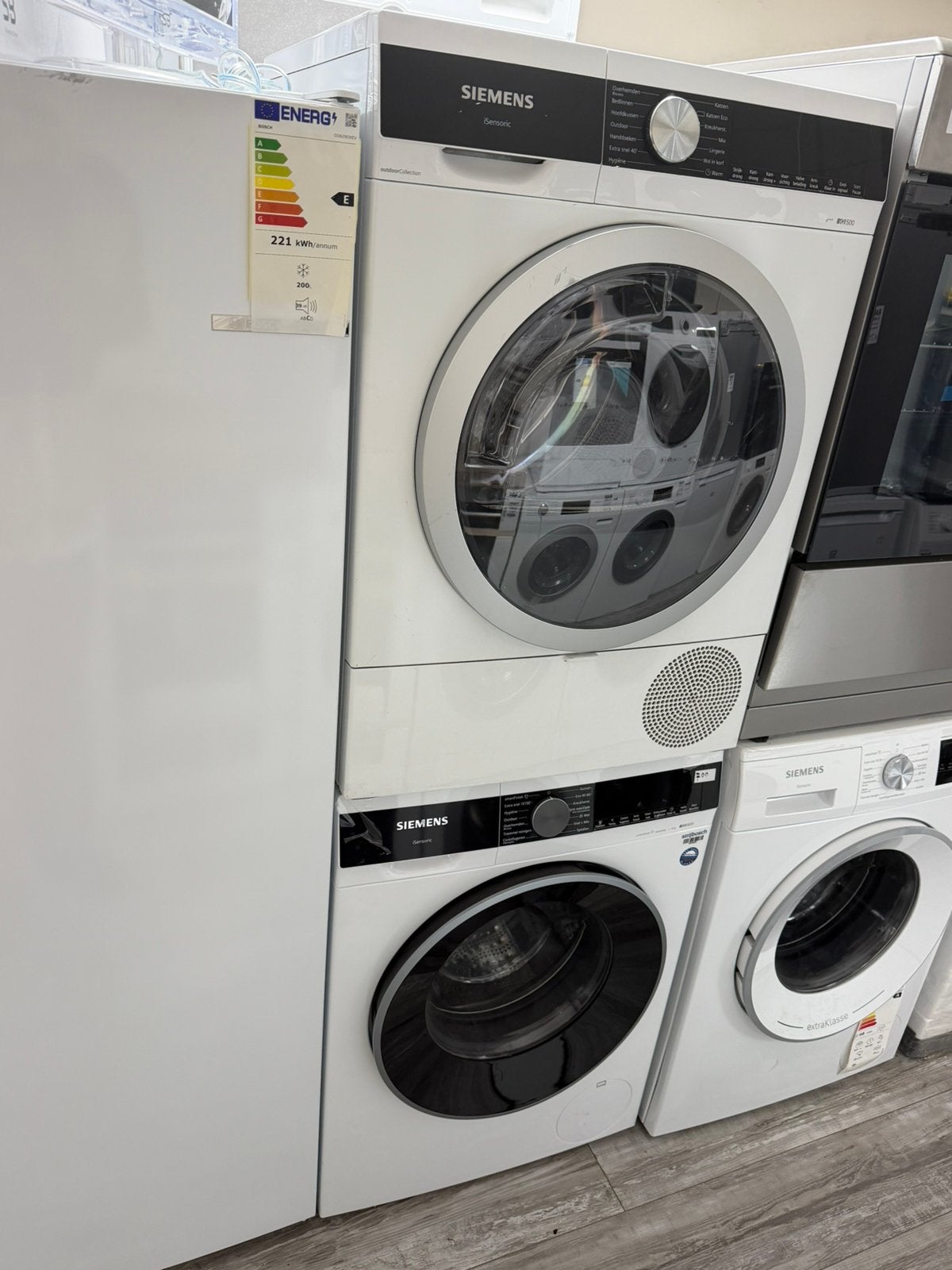 Siemens Set IQ500 Droger en Wasmachine Zo Goed Als Nieuw, Enlèvement ou Envoi, 85 à 90 cm, Chargeur frontal, À condensation