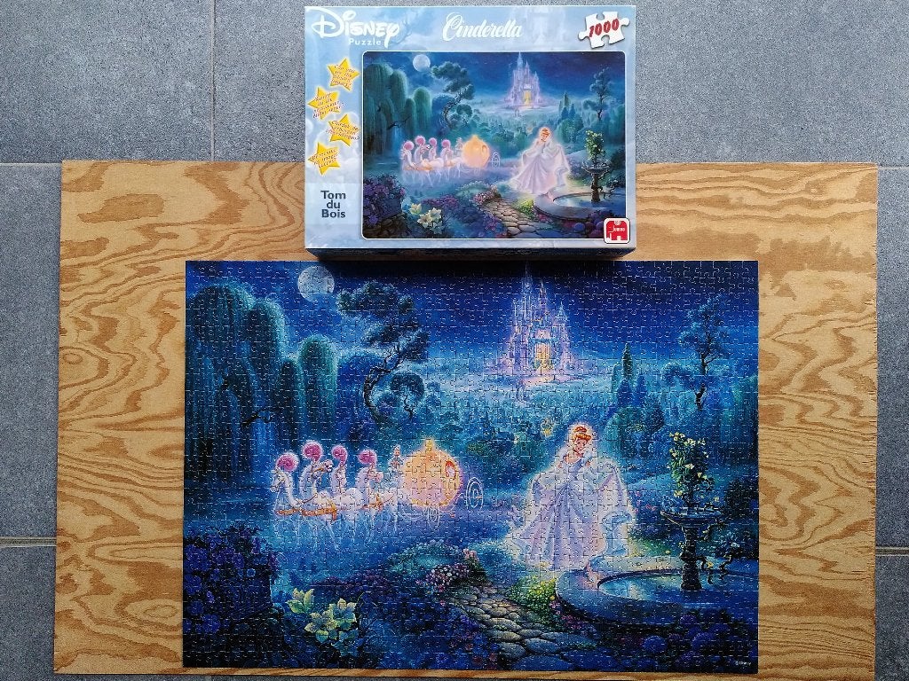 Puzzle 1000 pièces Jumbo - Disney Cendrillon, Tom duBois, Enlèvement ou Envoi, 500 à 1500 pièces, Utilisé, Puzzle