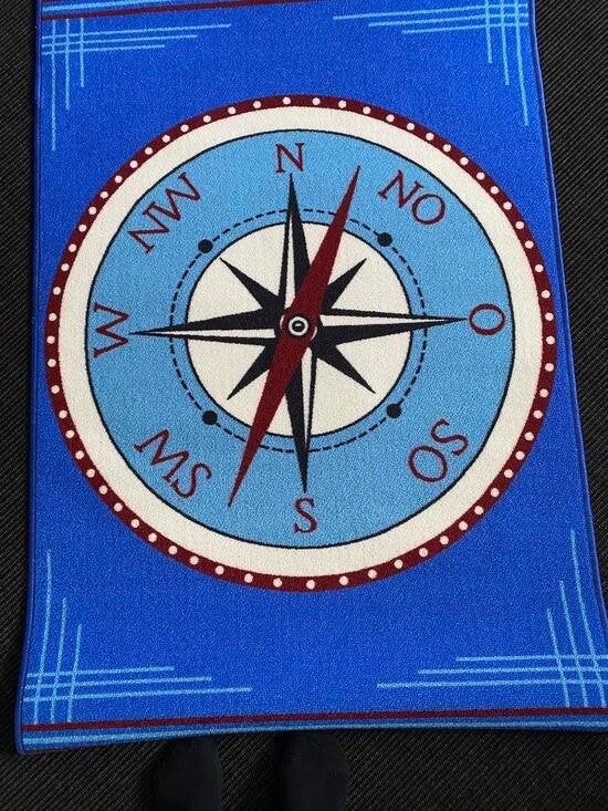 Nieuwe tapijt, mat, carpet met windroos, 100 tot 150 cm, Nieuw, Rechthoekig, 50 tot 100 cm