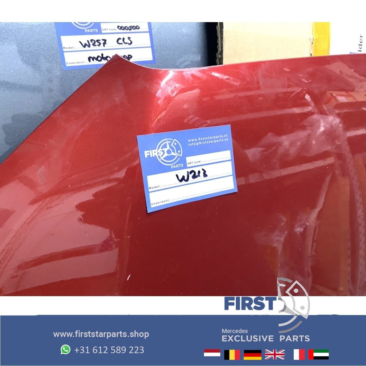 W213 S213 E Klasse MOTORKAP ROOD ORIGINEEL Mercedes 2014-202, Auto-onderdelen, Gebruikt, -, Voor, Ophalen of Verzenden