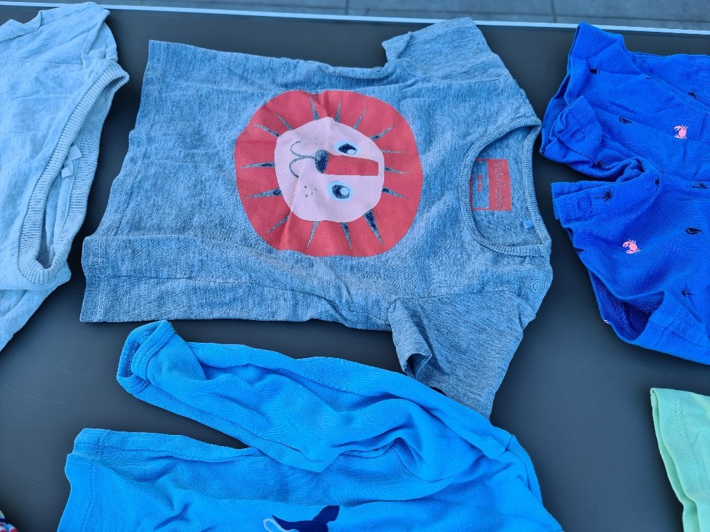 grijze t-shirt leeuw 80, Enfants & Bébés, Vêtements de bébé | Taille 80, Enlèvement, Comme neuf