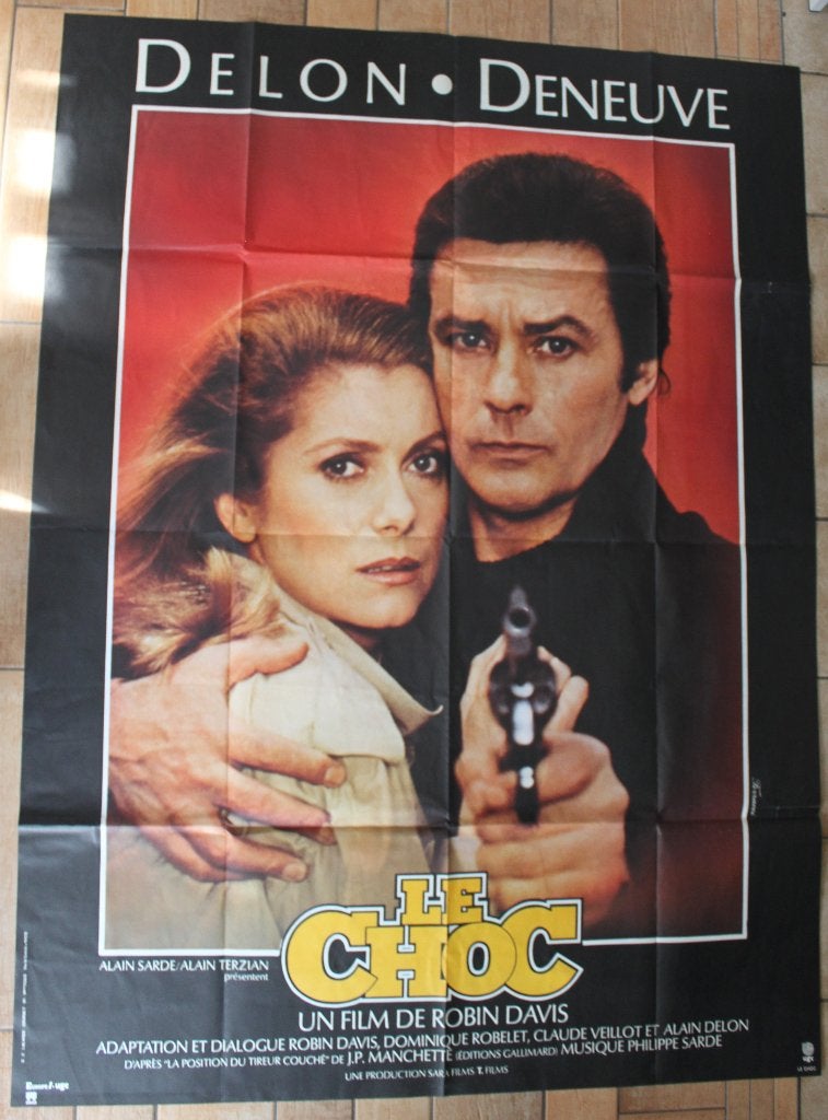 filmaffiche Alain Delon Le Choc XL 1982 filmposter, Rechthoekig Staand, Deurposter of groter, Ophalen of Verzenden, Zo goed als nieuw