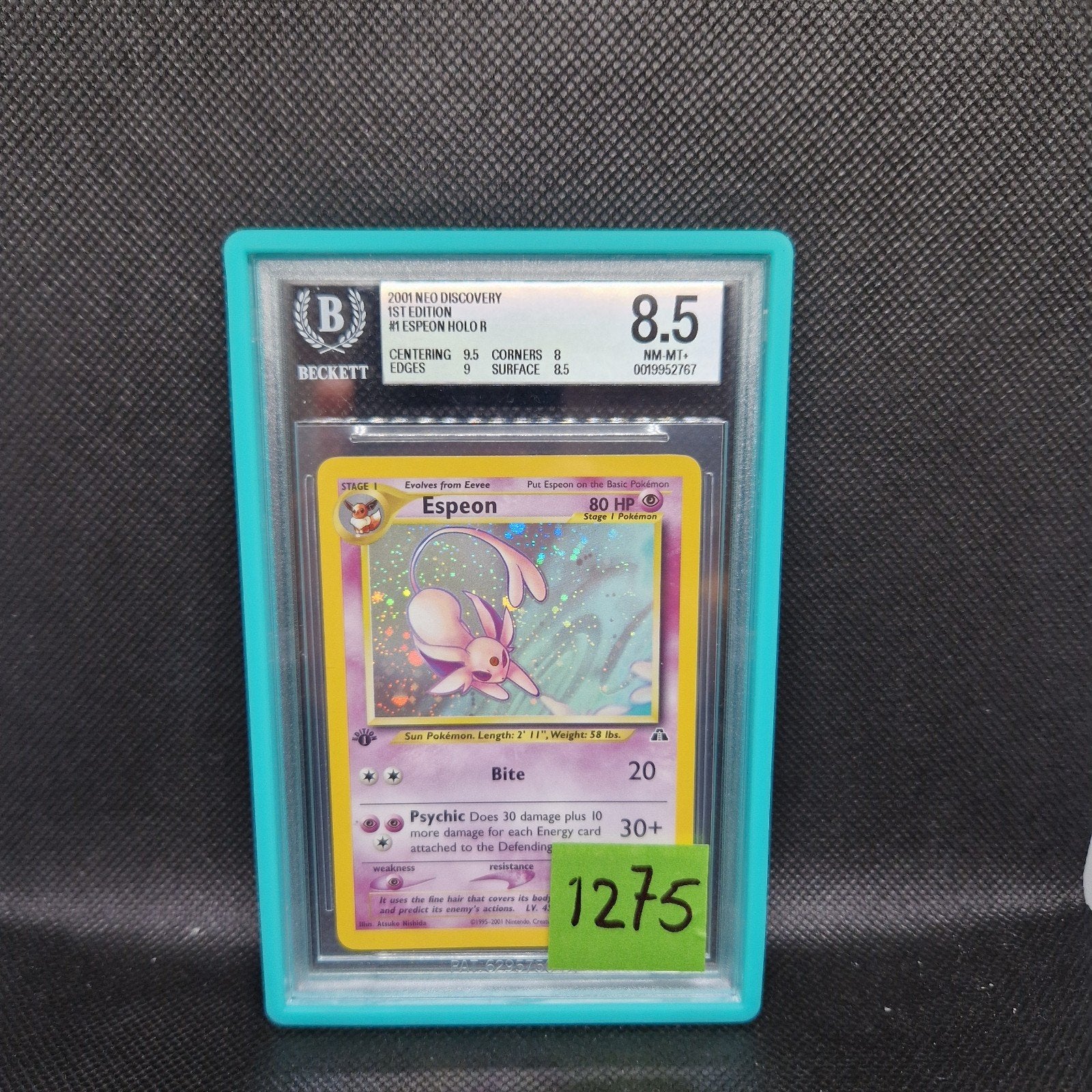Espeon Holo 1ère édition Neo Discovery BGS 8.5, Enlèvement ou Envoi