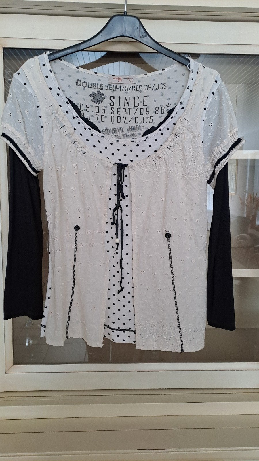 TOP DOUBLE JEU T2 Wit/Zwart speciaal, Enlèvement, Blanc