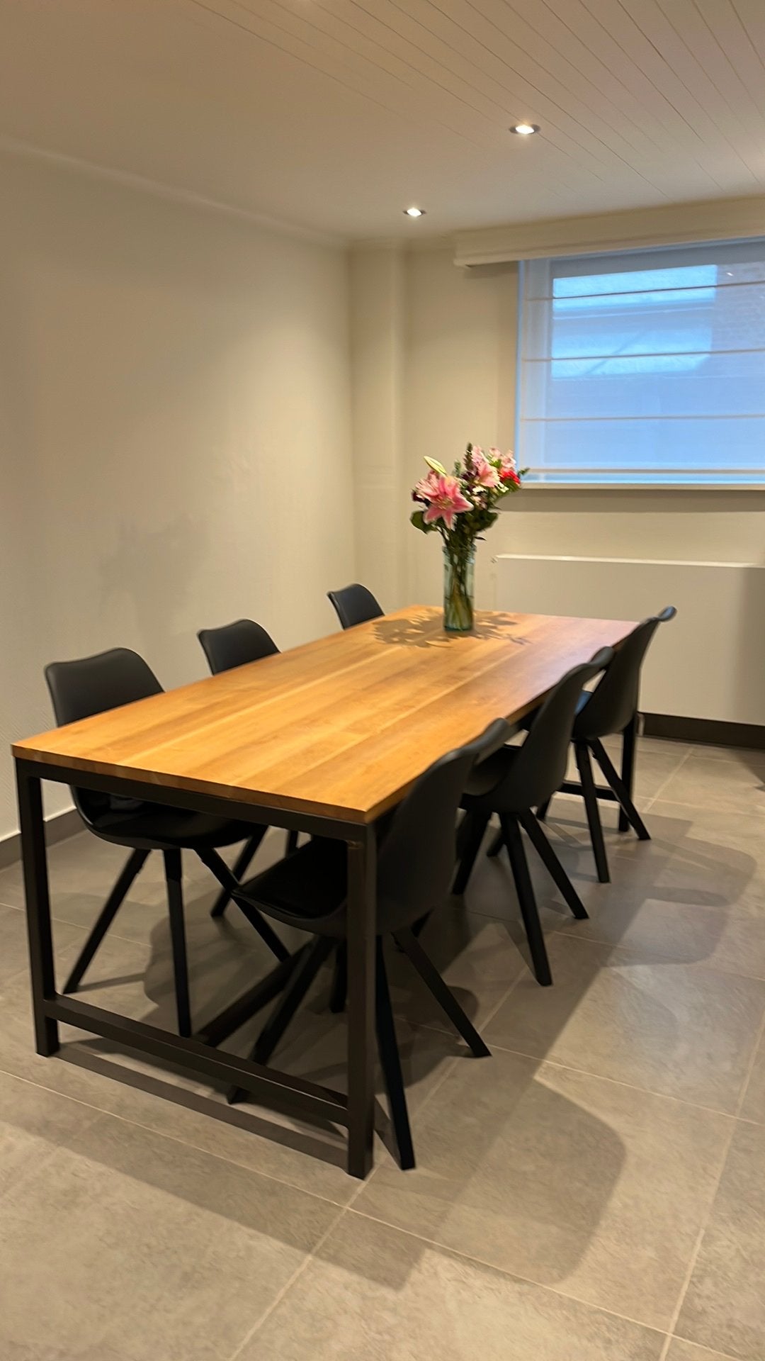 Zeer mooie tafel met 6 stoelen te koop!, Ophalen, Eikenhout, Zo goed als nieuw, Vijf personen of meer
