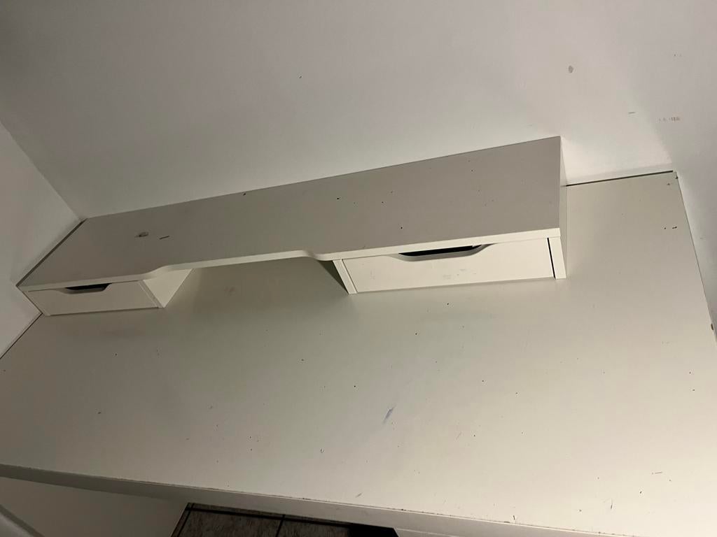 EKBY ALEX Plank met lades, wit, 120x27 cm, Ophalen, Zo goed als nieuw