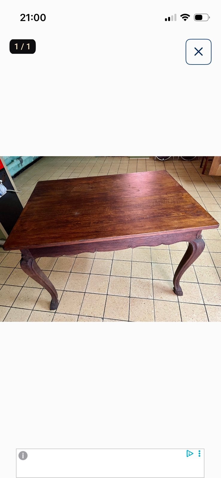 Vintage antieke tafel, Ophalen, Gebruikt, Eikenhout