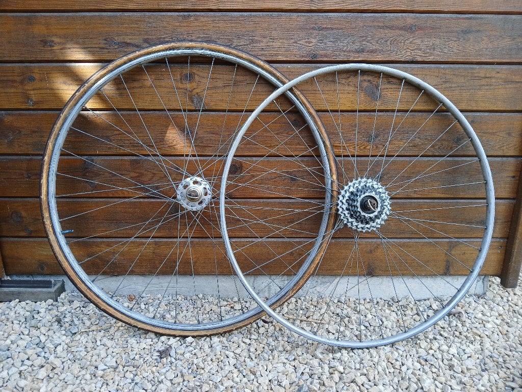 Set retro tube-wieltjes racefiets, Fietsen en Brommers, Ophalen, Gebruikt, Racefiets, Wiel