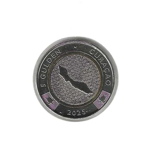 Curaçao, 5 Gulden 2025., Postzegels en Munten, Ophalen of Verzenden, Noord-Amerika, Losse munt