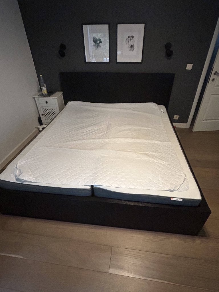 Ikea Lit 160x200 RÉGULATION AUTOMATIQUE PAR TÉLÉCOMMANDE, Ophalen, Gebruikt, Zwart, Tweepersoons